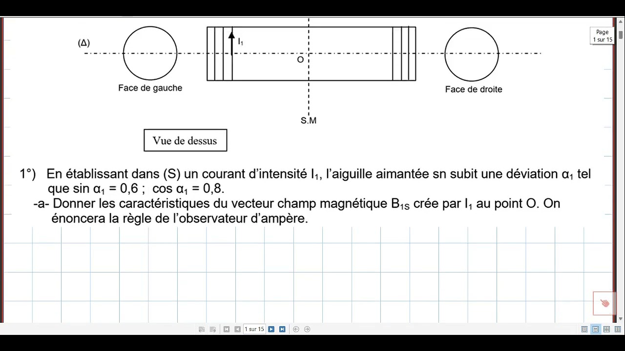 Correction exercice champ magnétique 3eme scientifique