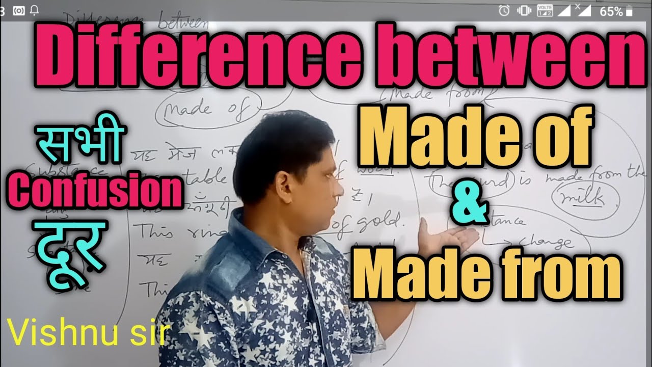 Difference between made of and made from/in hindi/by Vishnu Sir/Vipul classes/
