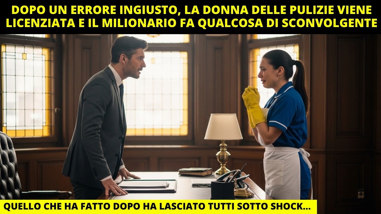 DOPO UN ERRORE INGIUSTO, LA DONNA DELLE PULIZIE VIENE LICENZIATA E IL MILIONARIO FA QUALCOSA DI...