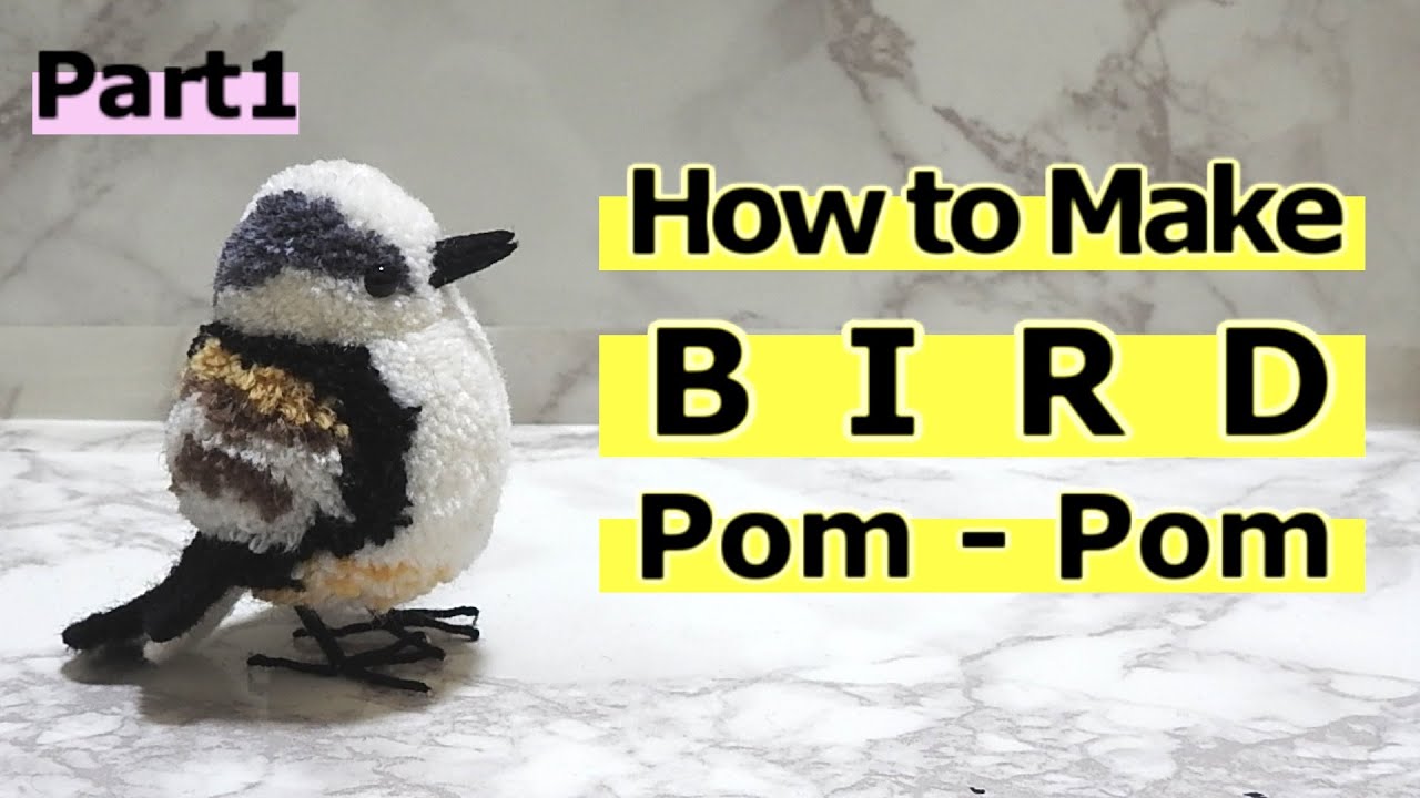How to make a bird pom-pom  : Long-tailed tit 1/2