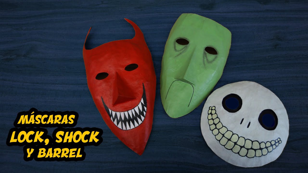 Cómo hacer las máscaras de Lock, Shock y Barrel / El extraño mundo de Jack 💀/DIY 🎃#halloween