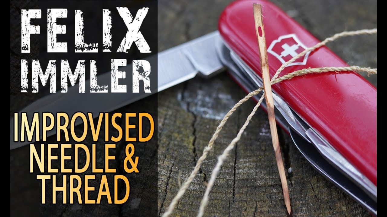 𝗛𝗼𝘄 𝘁𝗼 𝗶𝗺𝗽𝗿𝗼𝘃𝗶𝘀𝗲 𝗡𝗲𝗲𝗱𝗹𝗲 & 𝗧𝗵𝗿𝗲𝗮𝗱 with Thorns & Stinging Nettles - Sewing in the field - Bushcraft