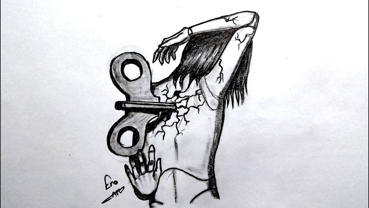 رسم سهل بالرصاص .. سلسلة الرسوم التعبيرية #37 easy pencil drawing .. Expressive drawings Series