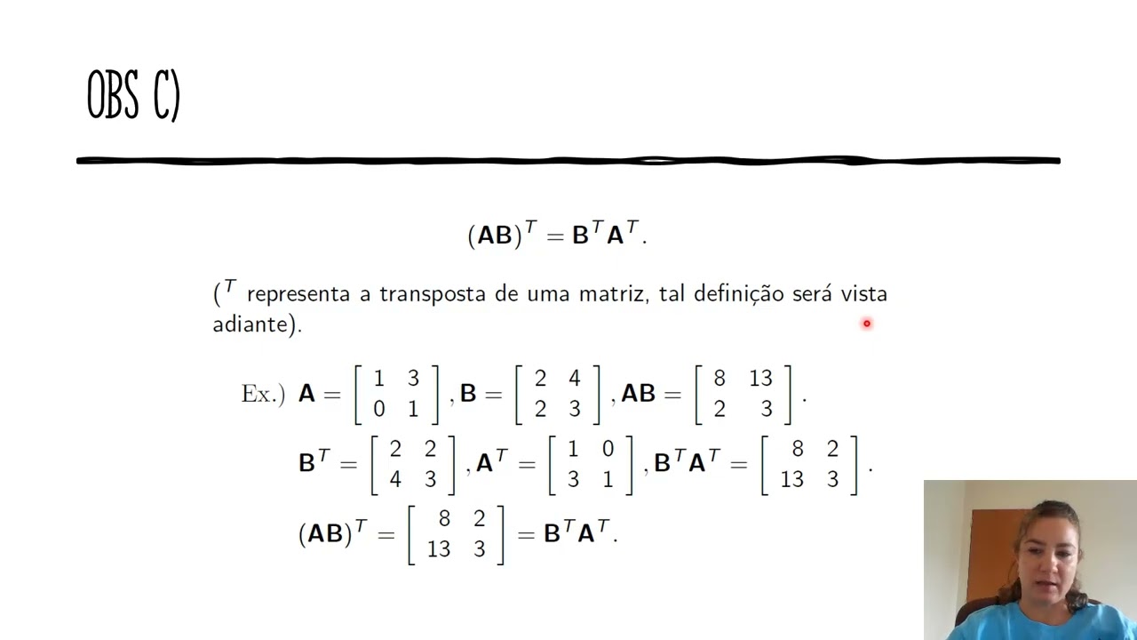 Álgebra Linear - Parte 3 - Comparação escalar e matrizes