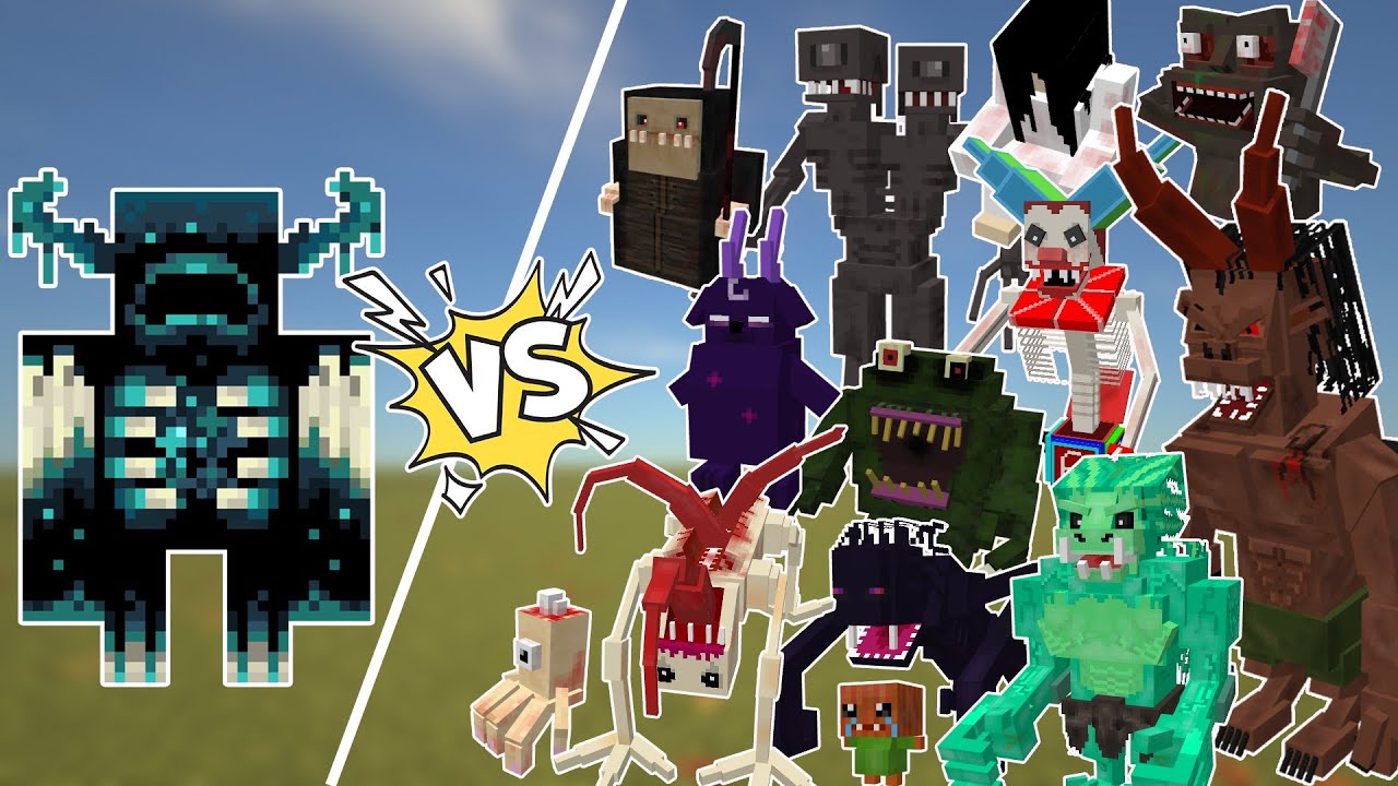 Warden vs Scary Mobs And Bosses | Which Scary Mob do you like? comment down @ZenoBaron