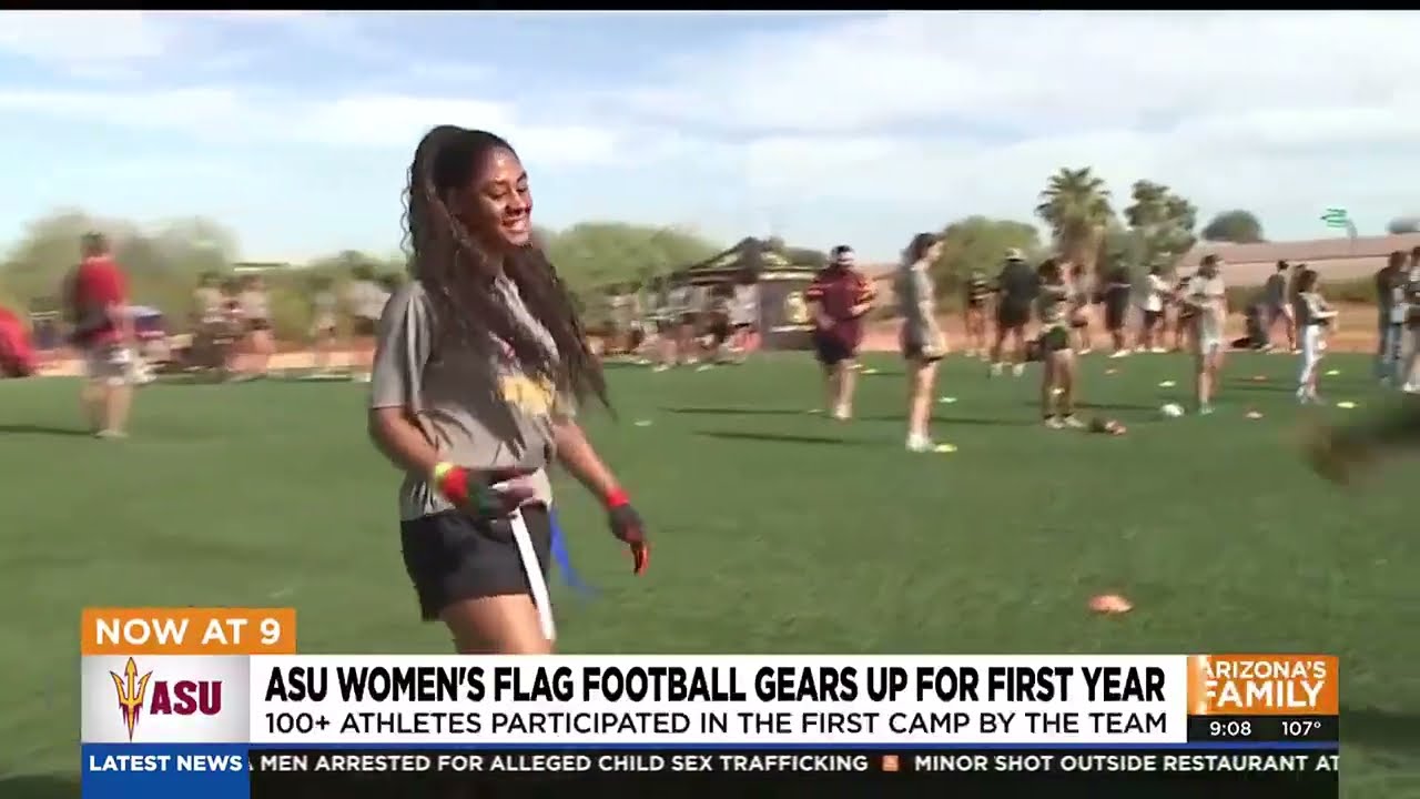 ASU women's flag football team hosts youth camp in Mesa