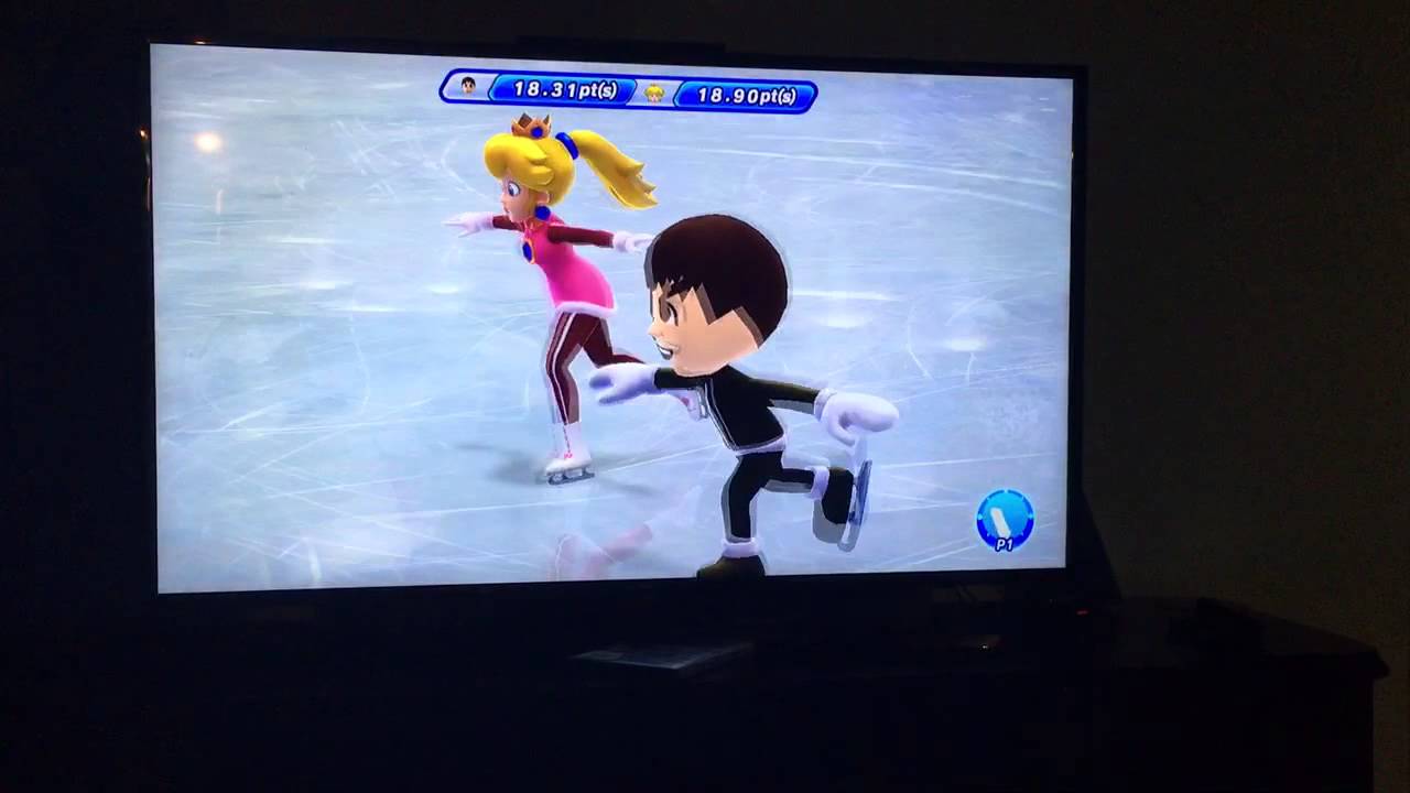 Mario & Sonic at the Sochi 2014 Olympic Winter Games Figure Skating Pairs Mii & Peach