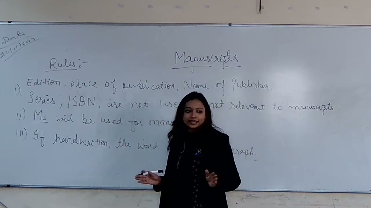 M-103 : Unit - 01 Cataloguing of Manuscript by Ms. Saloni Priya