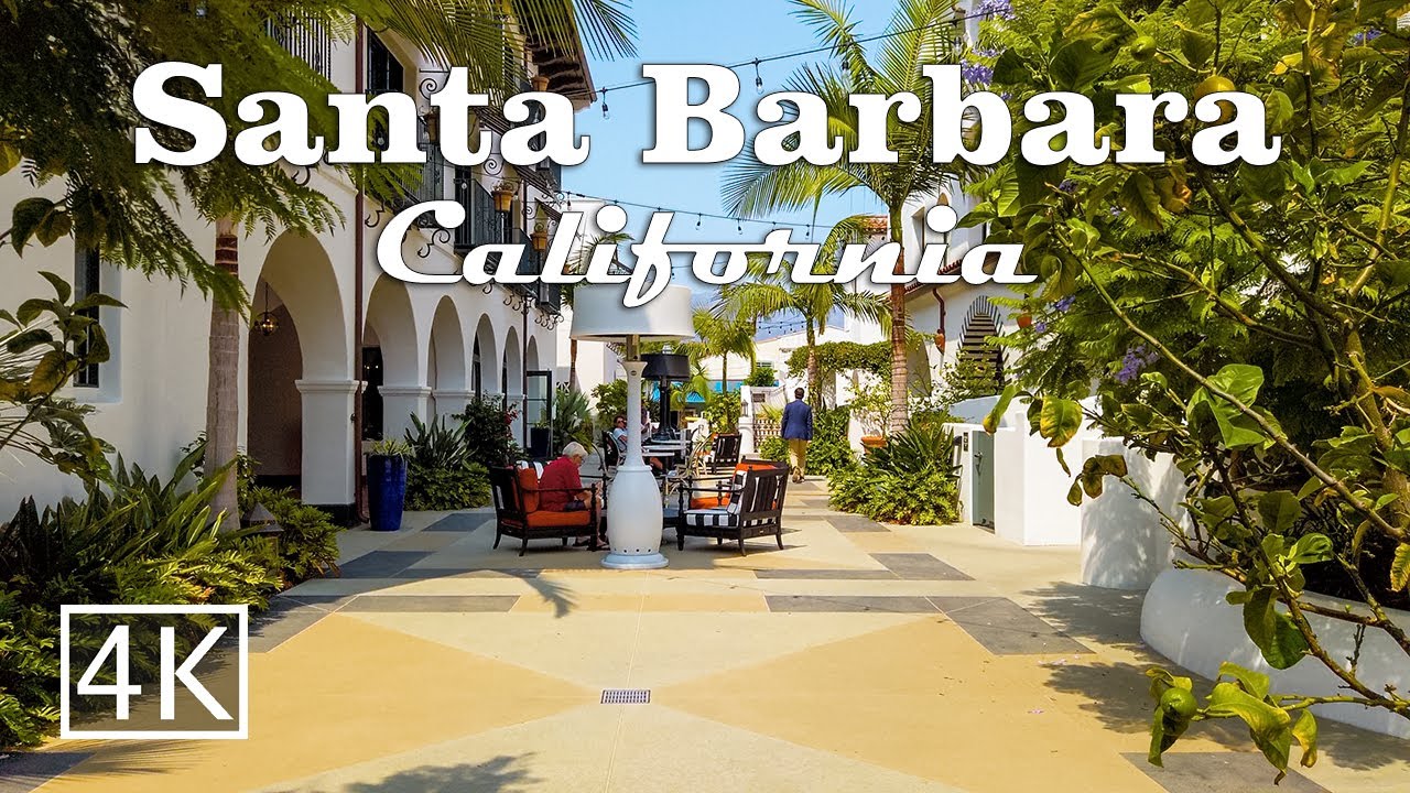 [4K] Santa Barbara Downtown - California - Walking Tour