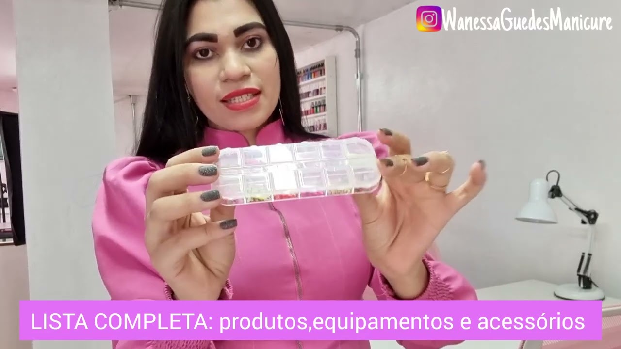 Lista Completa,produtos,equipamentos,acessórios- 02° aula curso alongamento em unha fibra de vidro