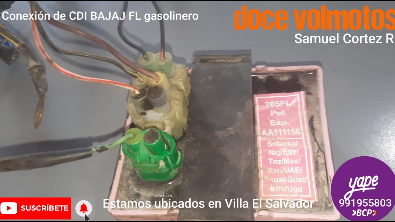 Conexión de CDI BAJAJ FL gasolinero
