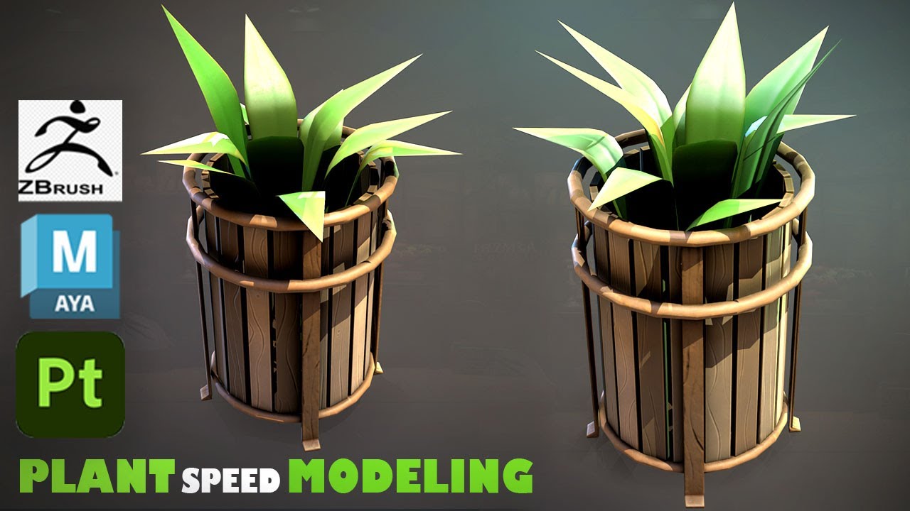 Stylized Plant Vase with Maya 2025, Zbrush, and Substance 3D Painter