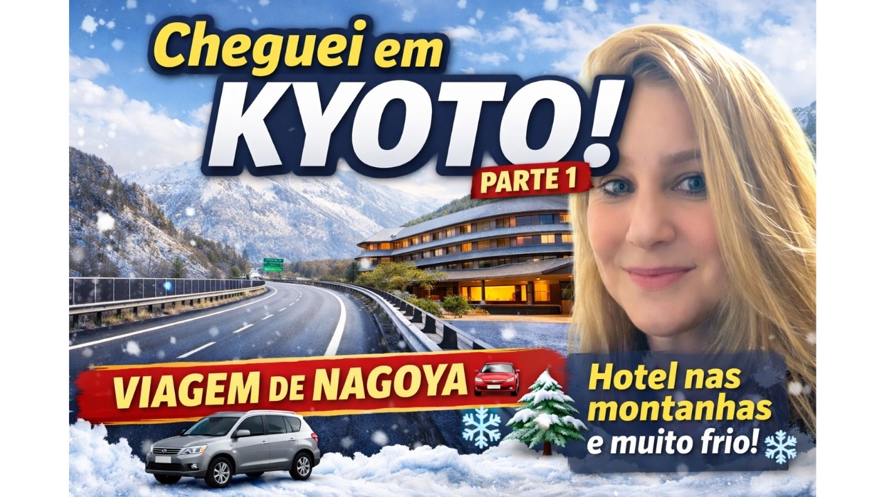 Dirigindo até Kyoto no inverno ❄️ Nossa chegada nas montanhas 🇯🇵
