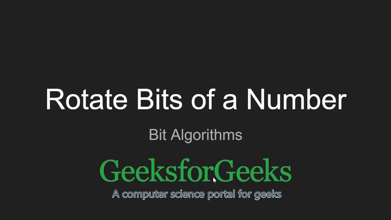 Rotate bits of a number | GeeksforGeeks