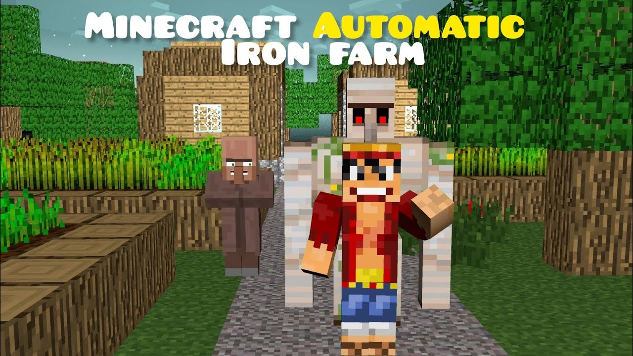 Minecraft Bedrock Automatic Iron Farm Tutorial Video | Robbi gaming |