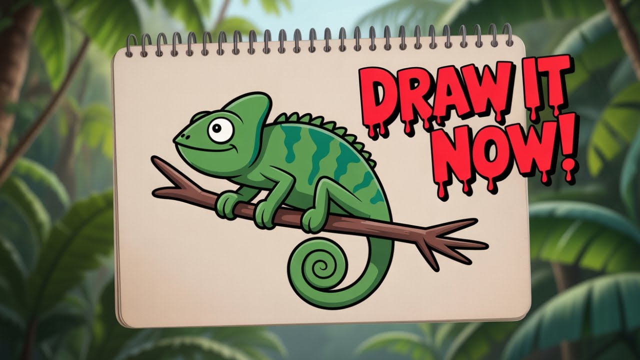 Drawing A Realistic Chameleon From Start To Finish