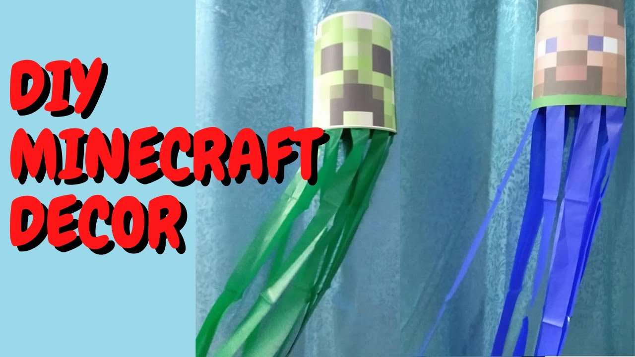 DIY Minecraft Party Decor |Easy Minecraft Decor Ideas | Steve and Creeper Floater Tutorial