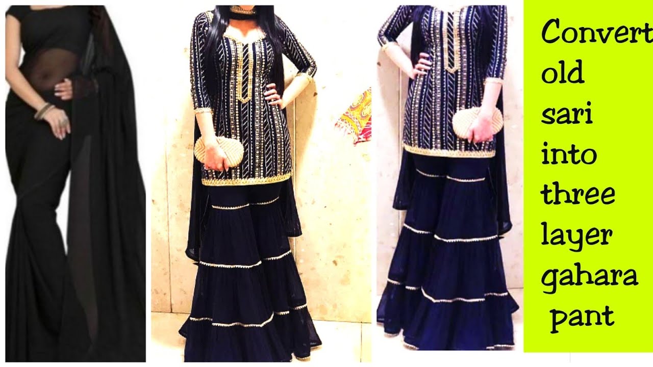 Convert sari into Three layer gahara pant/पुरानी सारी से बनाएं तीन लेयर घरारा पैंट
Hindi