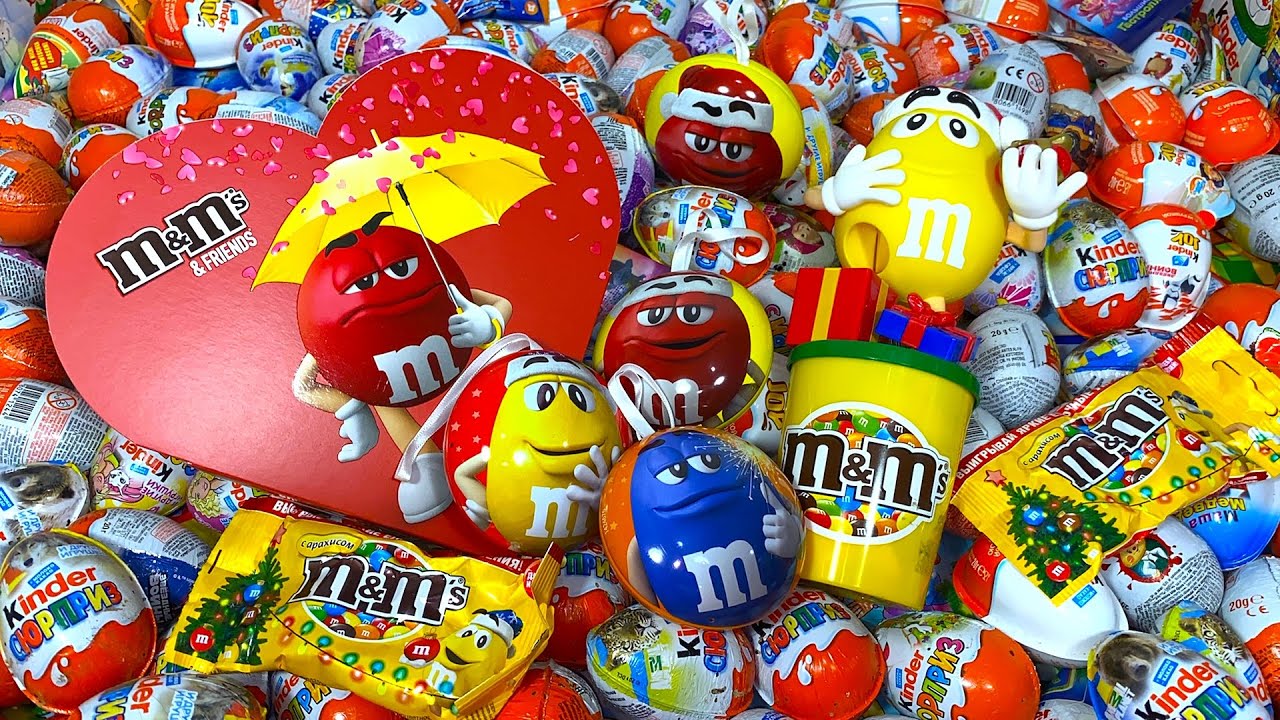 Распаковка Киндер Сюрпризов и игрушек M&M's.Unboxing Rare Kinder, Surprise Eggs and Toys.
