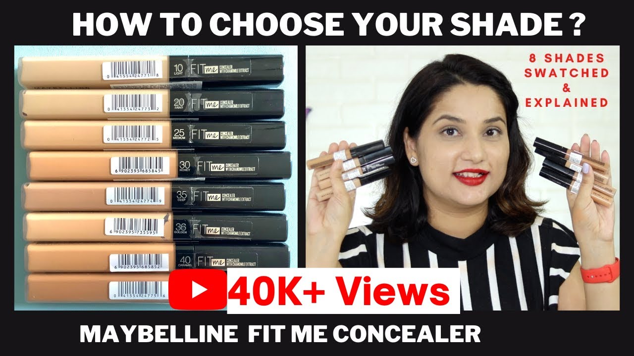 Maybelline Fit Me Concealer Swatches | Conceal Dark Circles & Pigmentation | Monica India