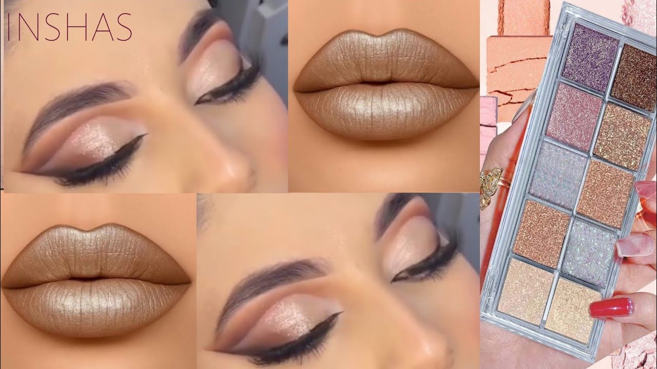 Golden  makeup for brown eyes tutorial || elegant eye makeup tutorial inshas