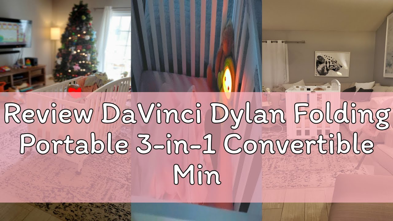Review DaVinci Dylan Folding Portable 3-in-1 Convertible Mini Crib and Twin Bed in Grey, Greenguard