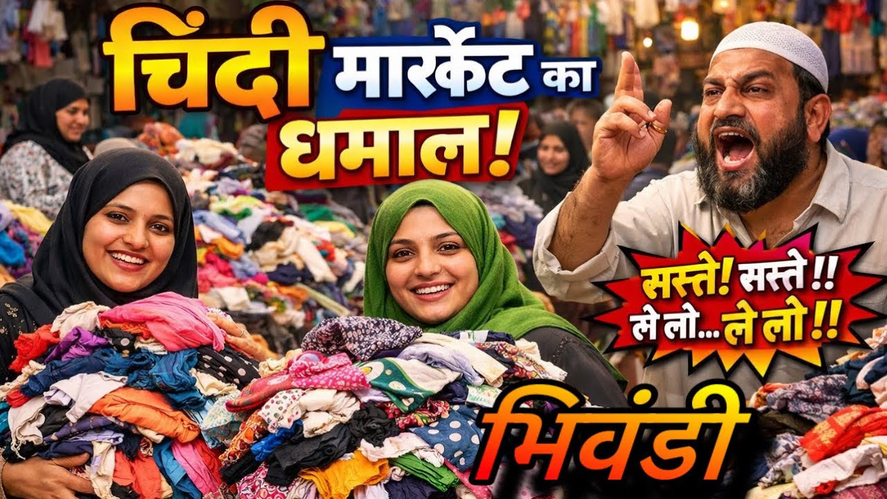 चिंदी मार्केट में मुस्लिम औरतों की शॉपिंग ने मचा दिया तहलका! 🔥 Cheapest fabric market in Bhiwandi