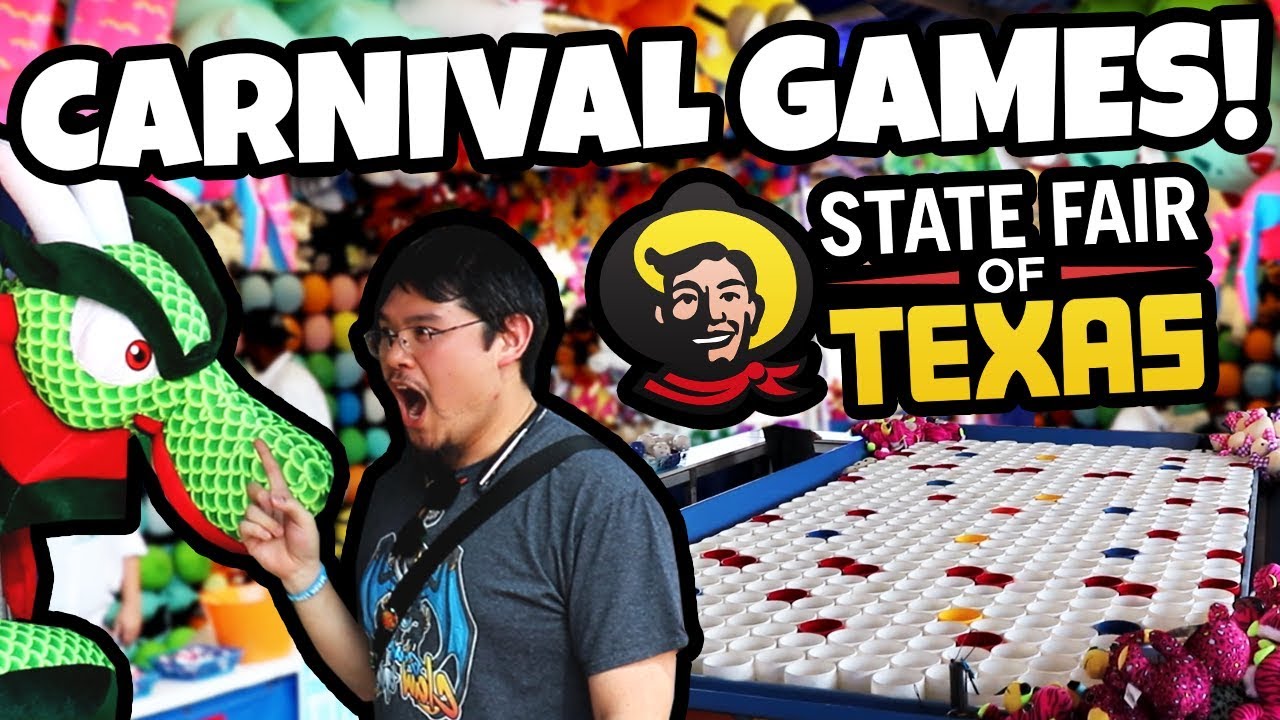 Winning CARNIVAL GAMES at the State Fair of Texas 2017! Ring Toss, Goblet Toss and Skeeball Wins!