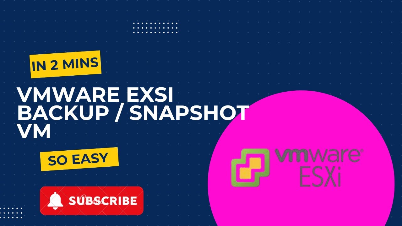 How to Take Snapshot or Backup of VM in VMware ESXi | Step-by-Step Guide