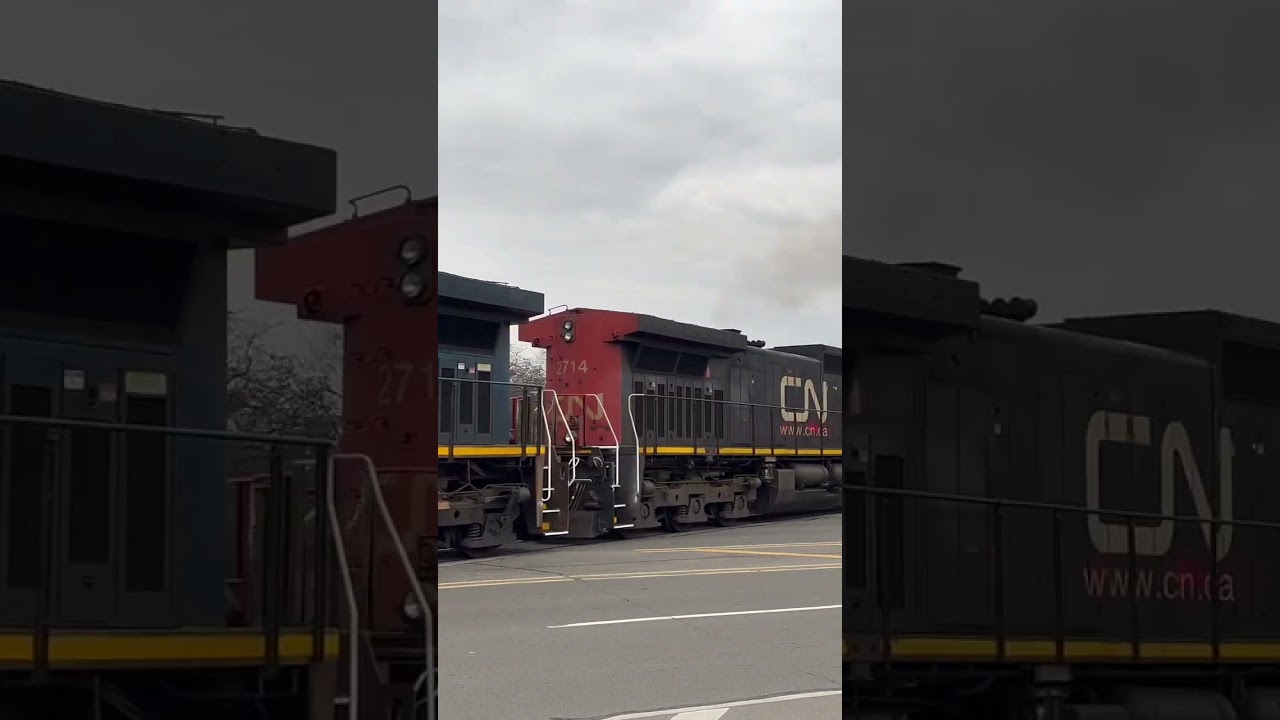 BCOL Dash 9 trails on CN E251 #railway #railfanning #canadiannational