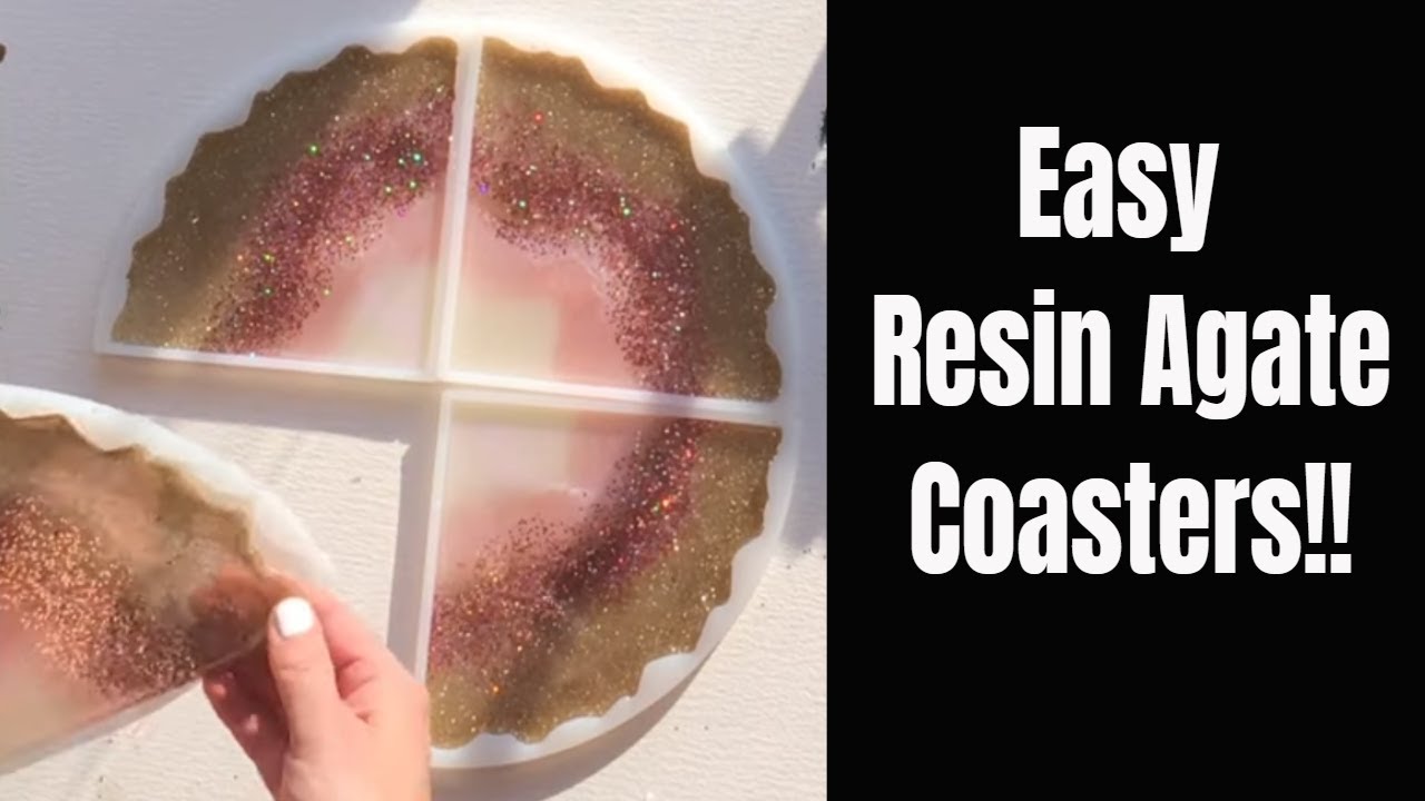 Set of 4 Agate Resin Coasters // So Sparkly // A quick video