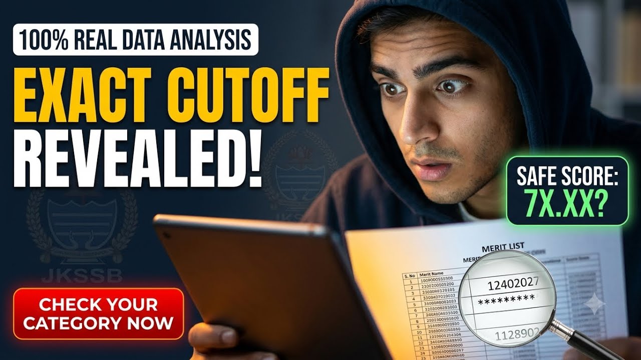 JKSSB ✅Merit List Analysis📊: Exact Cutoff & Safe Scores Revealed #jkssb #juniorassistant 