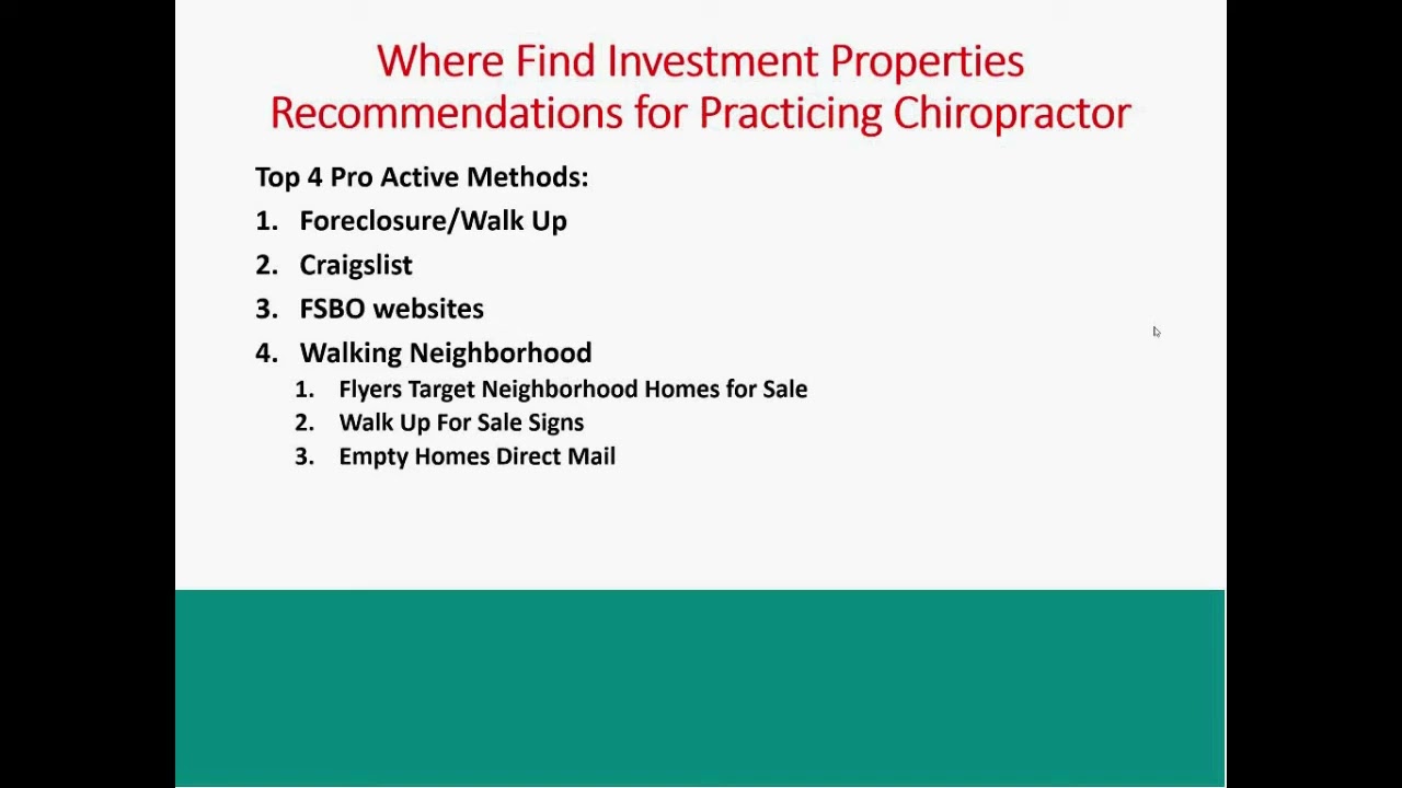 Real Estate Marketing for the Full Time Chiropractor
