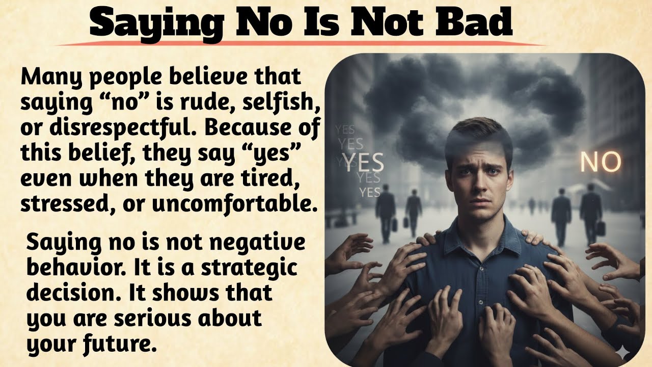 Saying No Is Not Bad | learn English | Improve Your English Fluency  #languagefluenc #englishvocab 