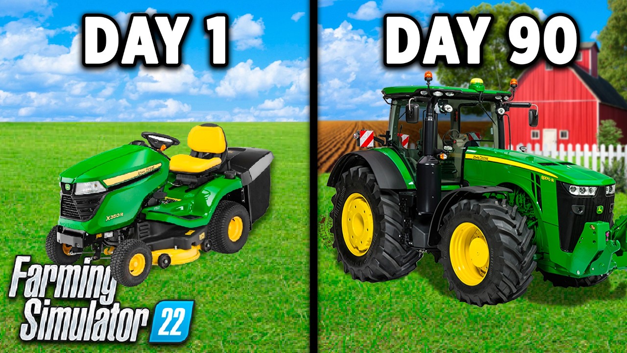 Я построил ФЕРМУ за 90 дней на плоской карте... Вот что получилось! Farming Simulator 22