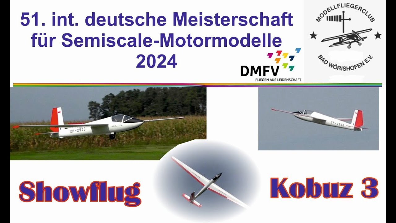 Showflug Kobuz 3 in Bad Wörishofen bei der DM für Semiscale Motorflugmodelle