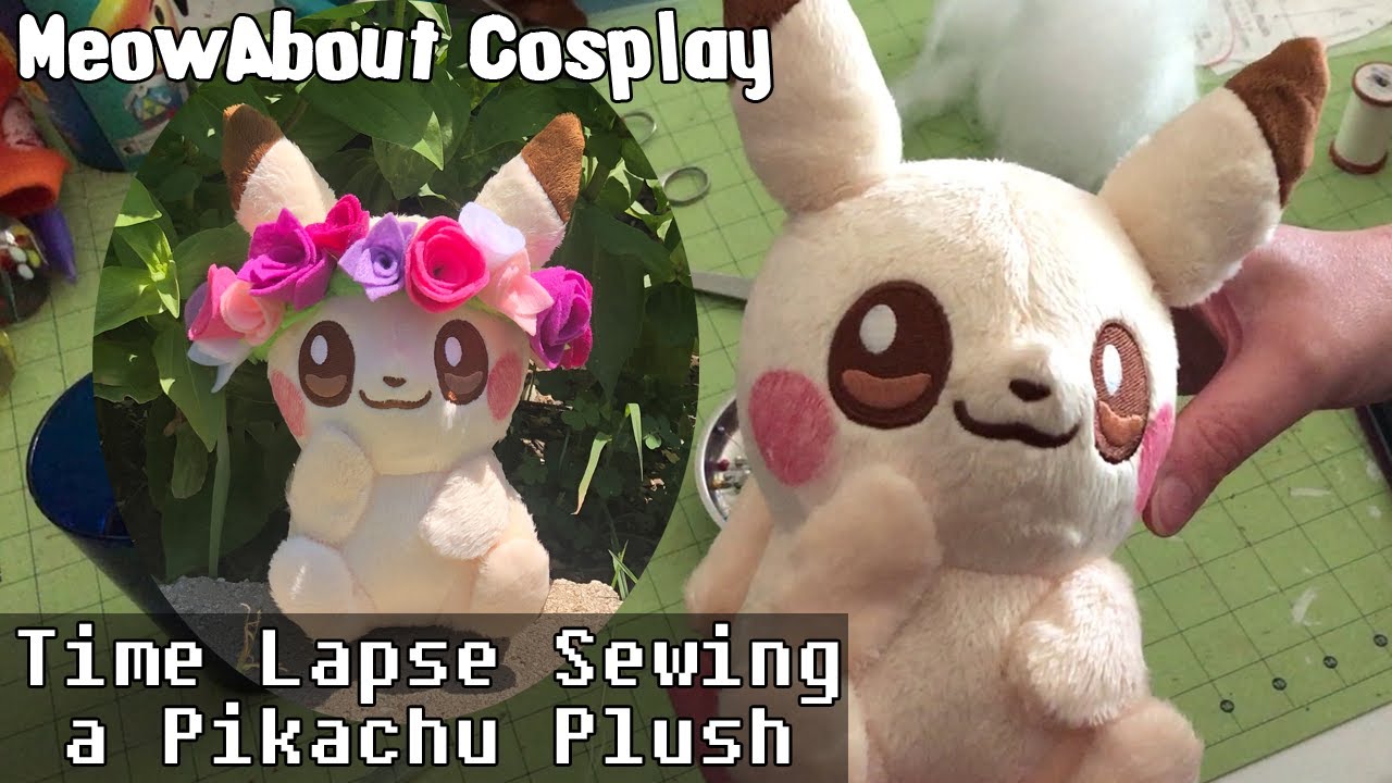 Sewing a Pikachu Pokemon Plush (Time Lapse)