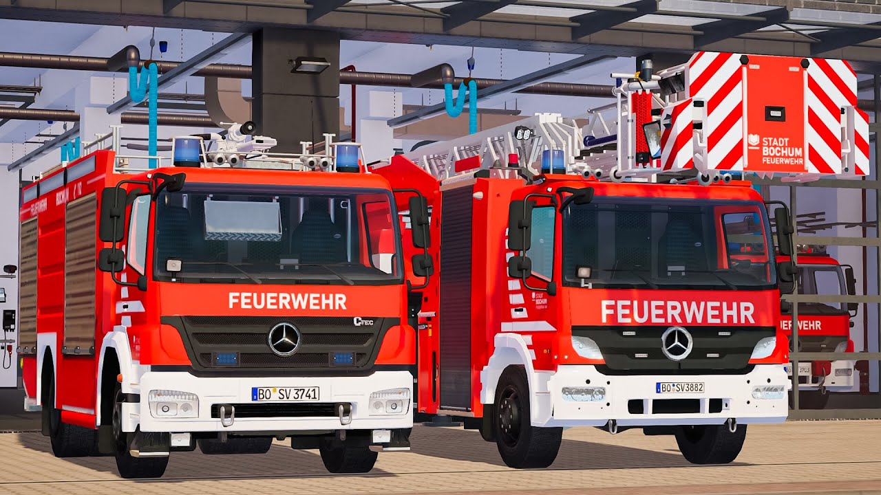 Emergency Call 112 - Stadt Bochum New Skins Fire Brigade Truck and Firefighter on Duty! 4K