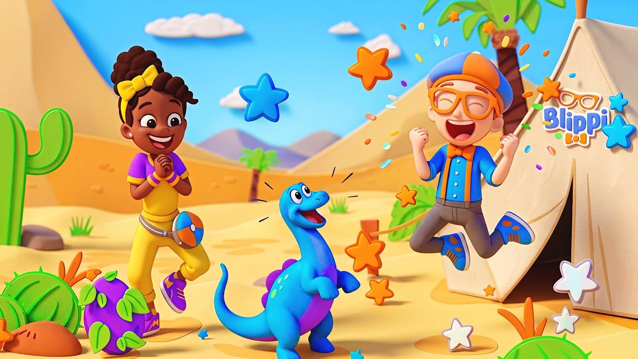 🦖Blippi & Meekah Find DINOSAURS! 😲 Gameplay Time! 🌋