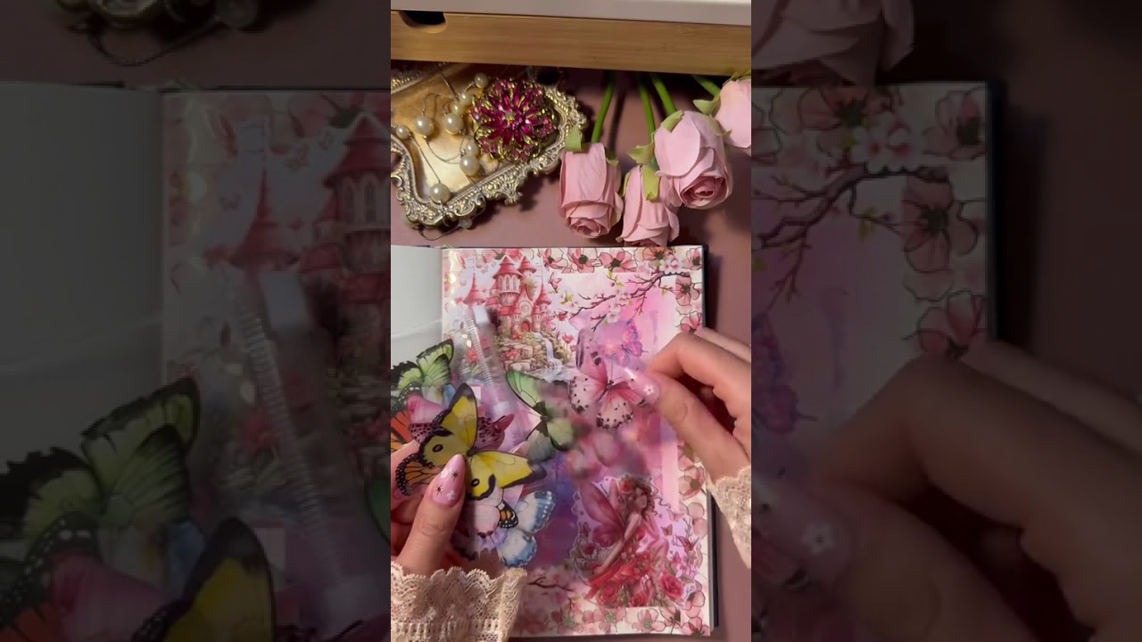 ASMR Journaling/ Replying to 💬 @claraesperanza147 Butterfly Theme 🦋#scrapbooking