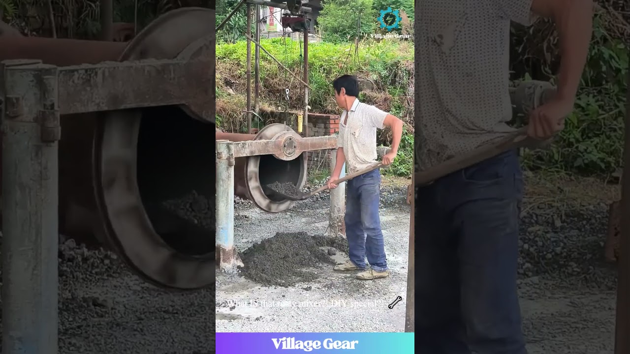 PRIMITIVE Concrete Mixer?! 🤯 Is This DIY Machine Even LEGAL?! #construction #diy #homemade
