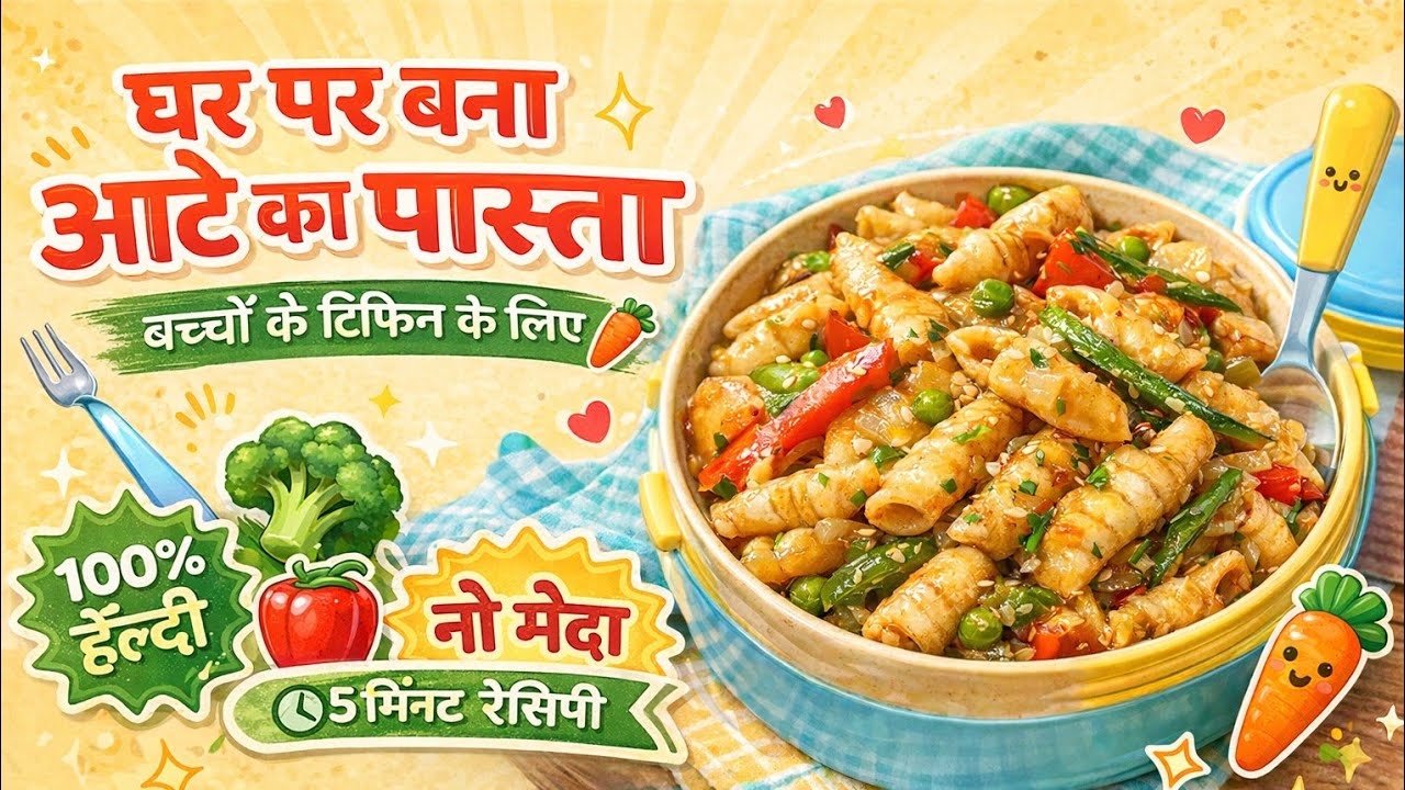 घर पर बनाएं आटे का पास्ता l बच्चों के टिफिन के लिएl  स्वादिष्ट और हेल्दी @bharatzkitchenHINDI 