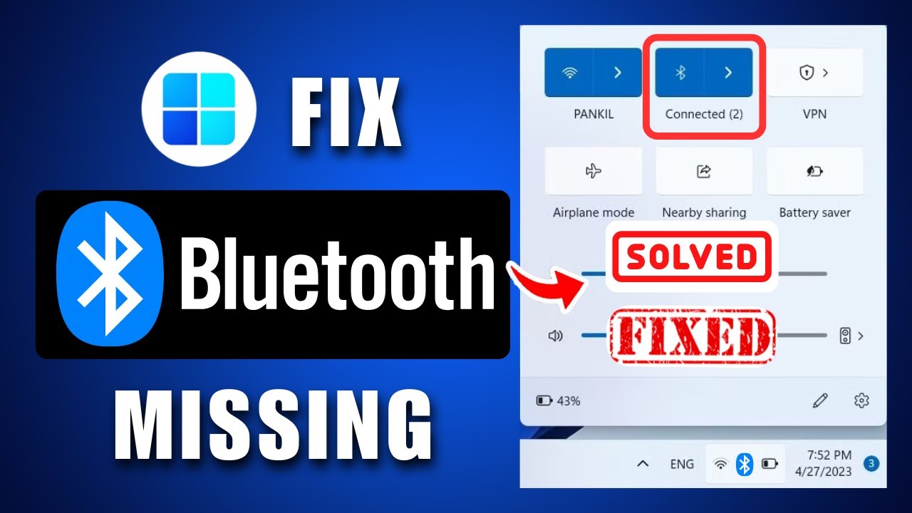 Как исправить отсутствие значка Bluetooth в Windows 11 | Исправление проблемы с отсутствием или и...