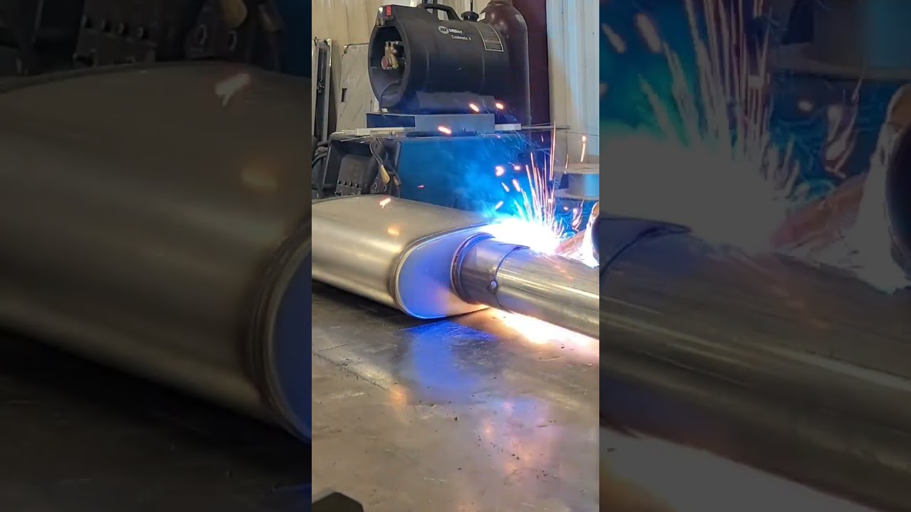 Mig welding my exhaust for my 71 Pontiac Lemans! #shorts #welding #migwelding #cars #shorts #welder