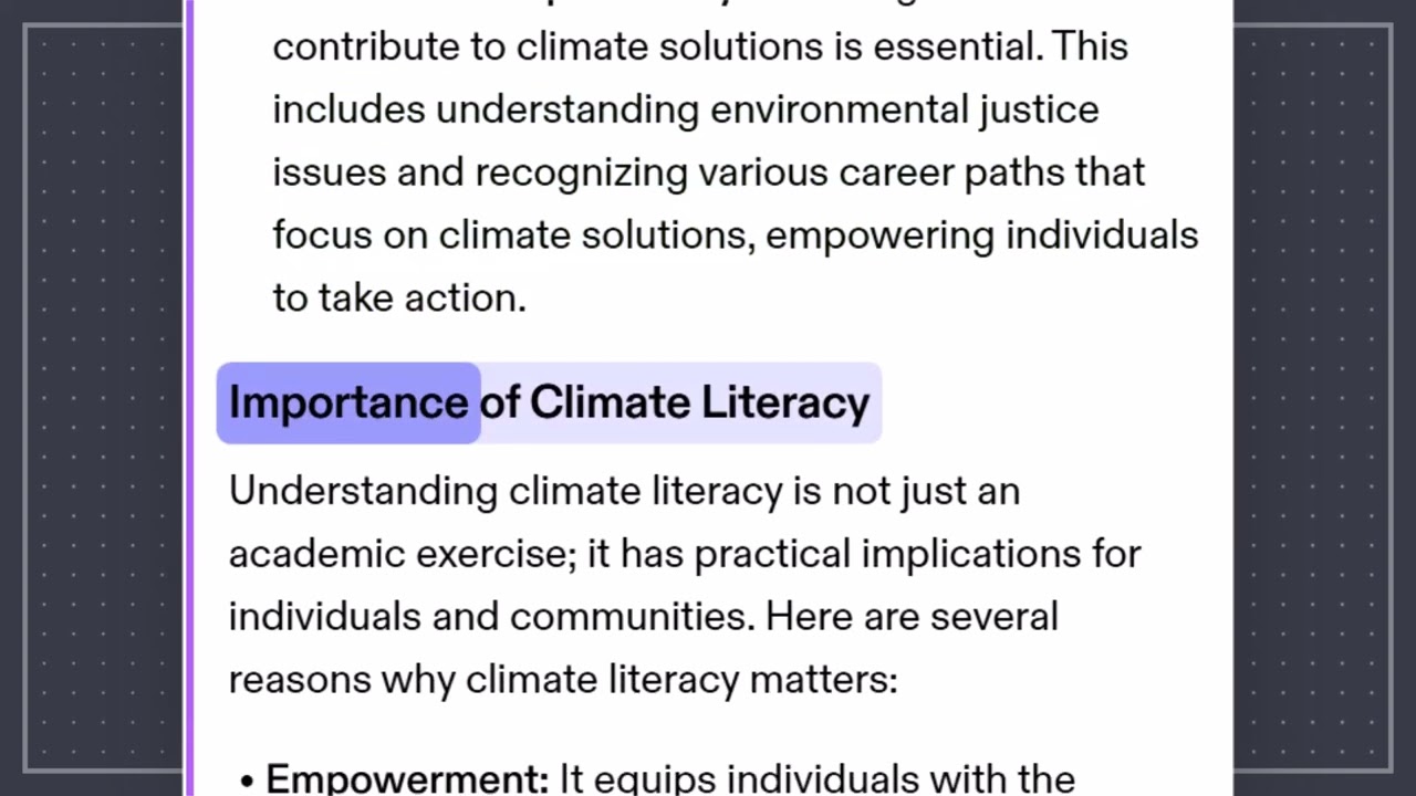 What is climate literacy?