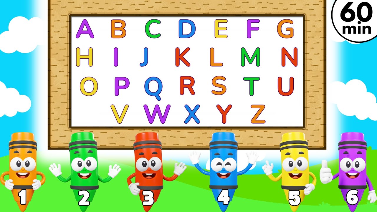Aprender as letras, Aprender as cores, Aprender os números - Desenho infantil educativo em português