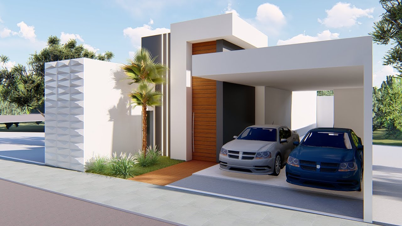 PLANTA 42 - Projeto de casa térrea em terreno 11x24, casa com 100m2