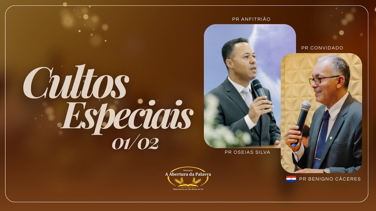 01.02.2026 | Domingo, Culto Especial | Pr Maurício Nize  Tabernáculo Araquari /Sc