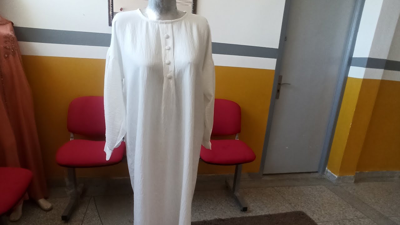الجزء الاول من  قميجة نسائيه طويلة