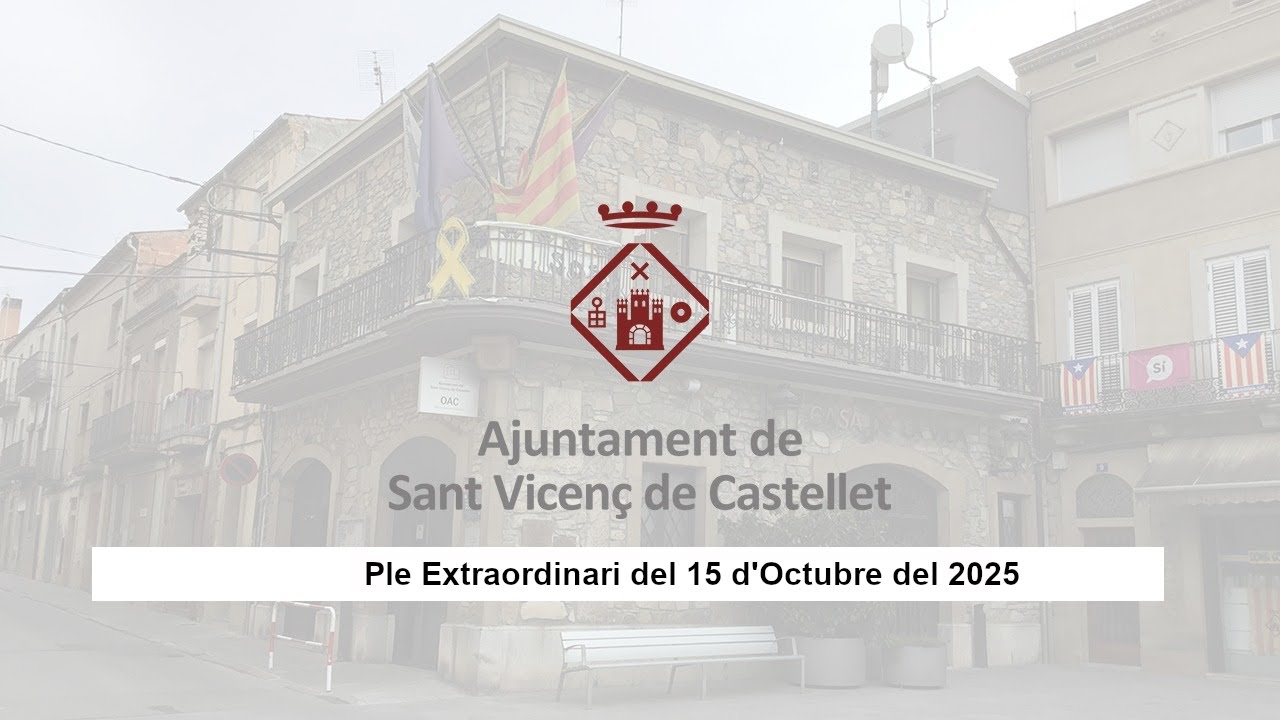 Ple extraordinari de 15 d'octubre. Ordenances Fiscals 2026